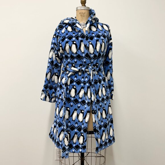 Vera Bradley Robe, Blue Robe, Women's Size S/M, Penguin Robe, Fleece Robe, - Picture 1 of 7